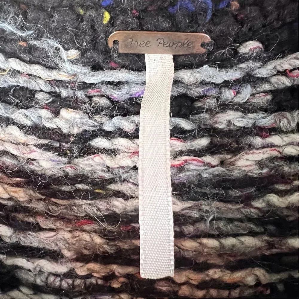 Free‎ People Love Bug Lace Up Womens Size Small Nordic Fair Isle Wool Bl Sweater
